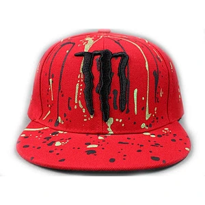 3D Embroidery Fitted Baseball Hats With Allover Colored Printing