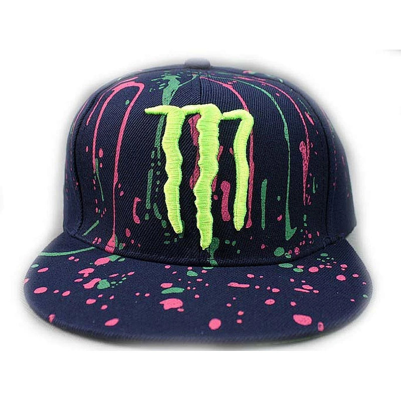 3D Embroidery Fitted Baseball Hats With Allover Colored Printing