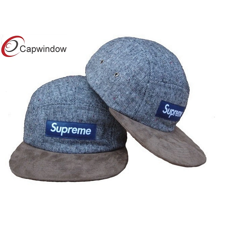 8 OZ Cotton Canvas 5 Panel Camper Cap With Woven Label Logo On Front