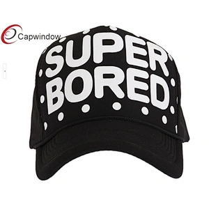 White Printed Pattern Trucker Mesh Caps With A Plastic Double Snap Button Closure