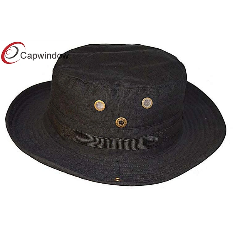 Men`s Fisherman Bucket Hat With A Antique Brass Snap Button And Air Hole