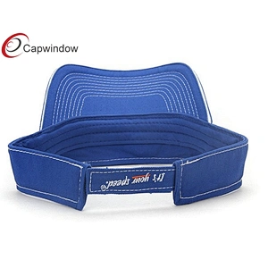 Contrusting Thread Tennis Sun Visor With Flat Embroidery On Closure