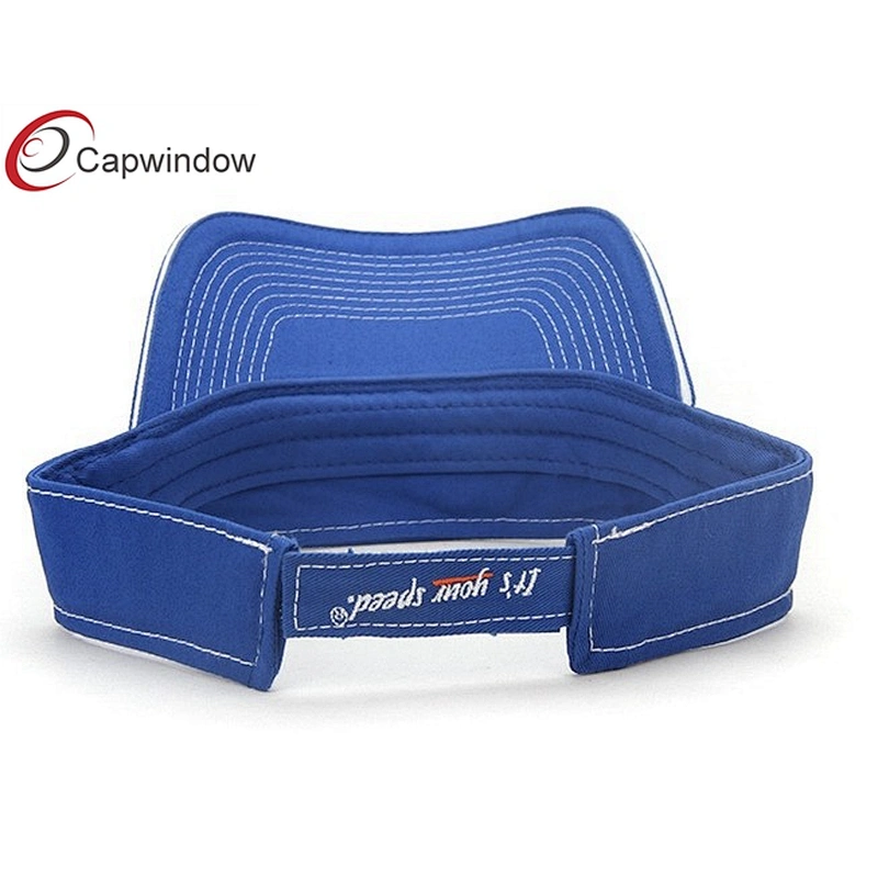 Contrusting Thread Tennis Sun Visor With Flat Embroidery On Closure