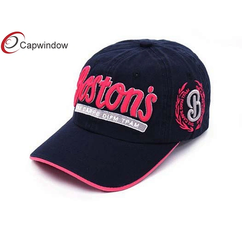 3D Embroidery Logo Cotton Baseball Caps With Matched Sandwich Beak