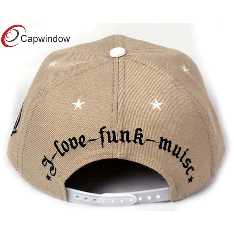 Black Letter Printing Under Peak Flat Brim Baseball Hats With 3D Embroidery
