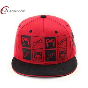 Black Pattern Printing Snapback Baseball Cap With Black Sandwich Beak