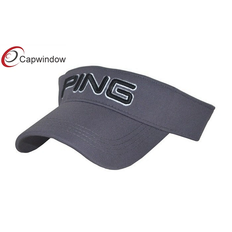 PING 3D Embroidery Tennis Sun Visor With Flat Embroidery On Closure