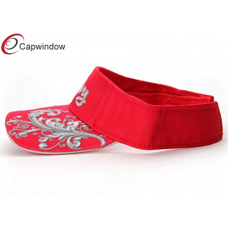 Red Chevy Embroidery Tennis Sun Visor With Grey Sandwich On Beak