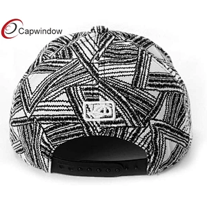 Black Triangle Pattern Printing Hip Hop Baseball Caps With 3D Embroidery On Back