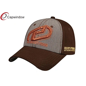3D Embroidery With Faked Diamond Golf Baseball Hats And Gold Embroidery On Right