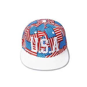 Allover USA Flag Pattern Printing Hip Hop Baseball Caps With 3D Embroidery