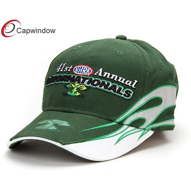 NHRA Flame Embroidery Racing Baseball Caps With White Sandwich Peak