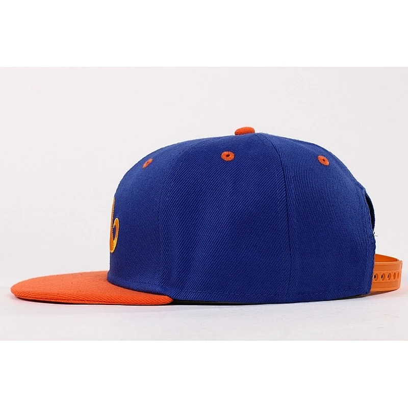 White Flat Embroidery Under Peak Snapback Cap With Purper Crown