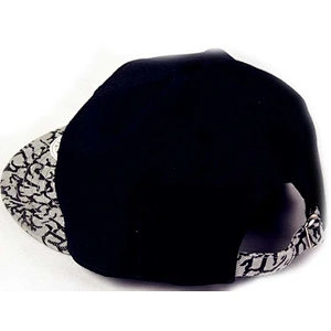 Black Printing Pattern Flat Brim Baseball Hats With 3D Embroidery