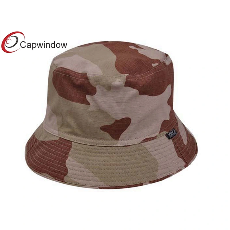 Men`s Camouflage Pattern Printing Fisherman Bucket Hat With A Woven Label