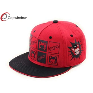 Black Pattern Printing Snapback Baseball Cap With Black Sandwich Beak