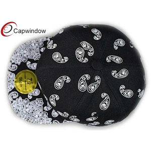 White Allover Amoeba Pattern Printing Hip Hop Baseball Caps