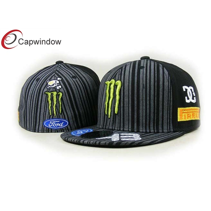 Ford And 43 Embroidery On Peak Racing Baseball Caps With Elastic Fitted Sweatband