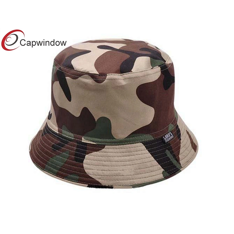 Men`s Camouflage Pattern Printing Fisherman Bucket Hat With A Woven Label