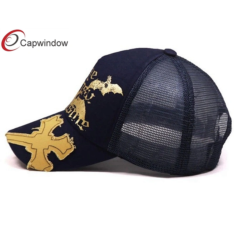 X Patch Embroidery Trucker Mesh Caps With Screen Printing Logo On Front