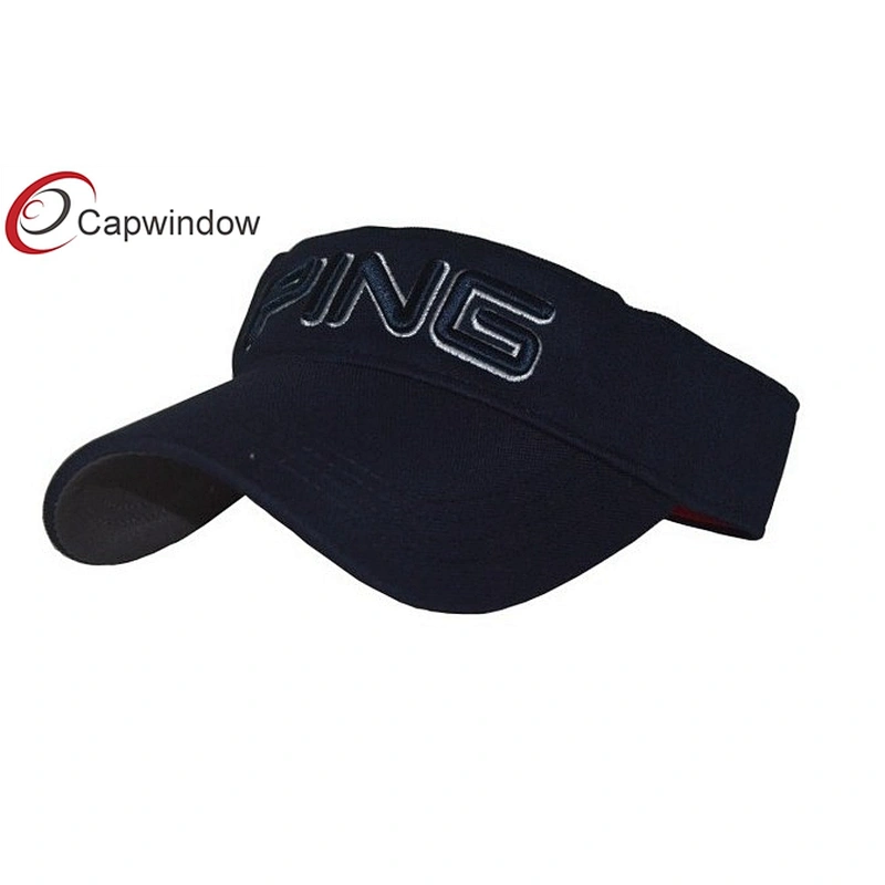 PING 3D Embroidery Tennis Sun Visor With Flat Embroidery On Closure