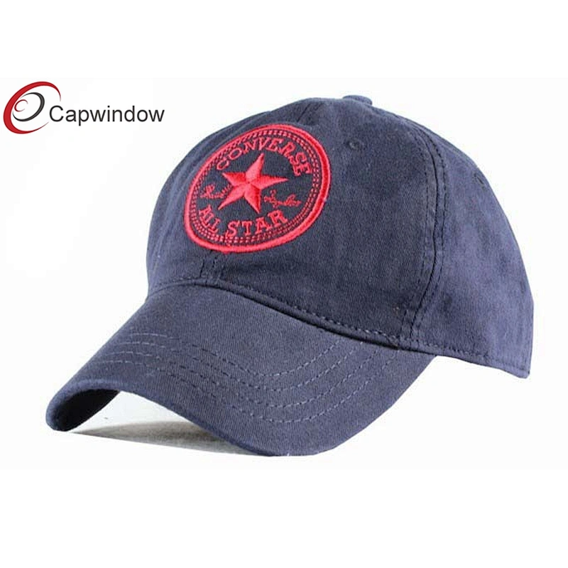 Heavy Brushed Golf Baseball Hats With GLAMOUR Washed Applic Embroidery