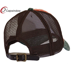 CF Patching Embroidery Trucker Mesh Caps With A Leather Strap Closure