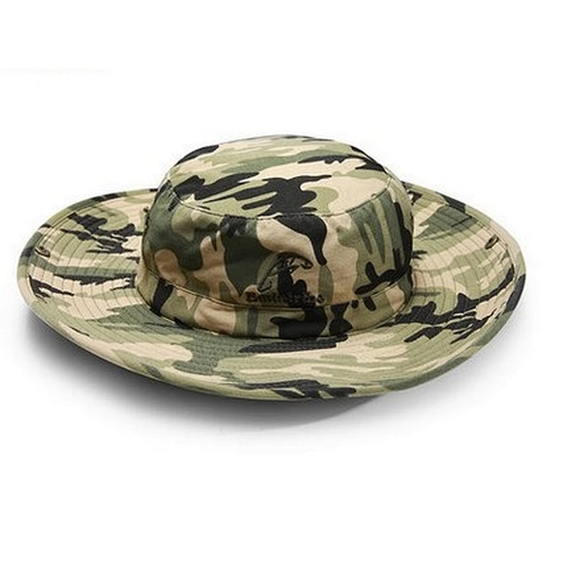 Air Permeability matel Eye Camouflage Fisherman Hat With Adjustable String