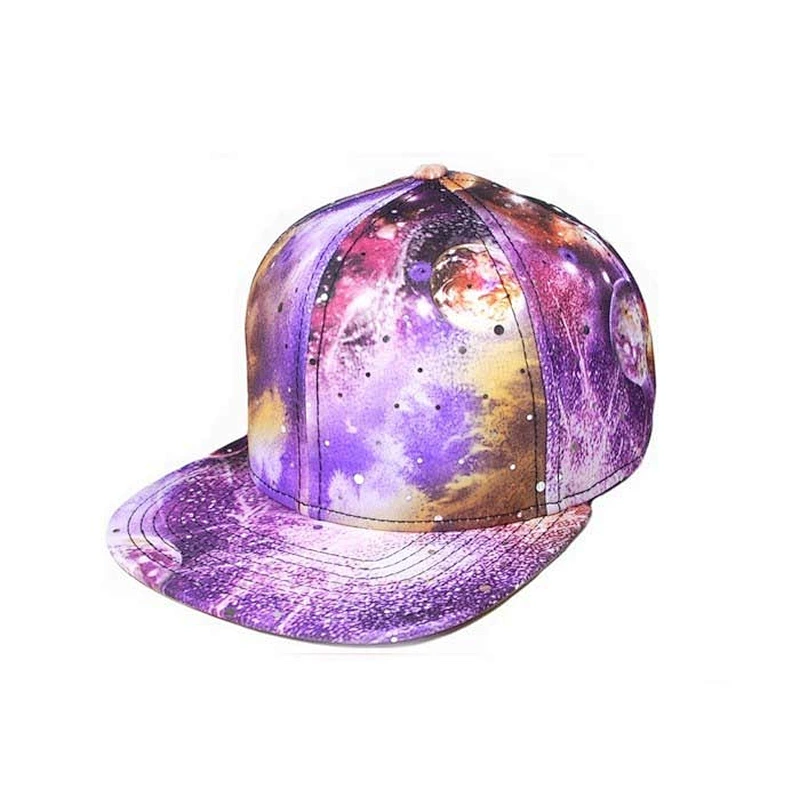 Allover Colored Heat Printing Fitted Baseball Hats With Velcro Closure