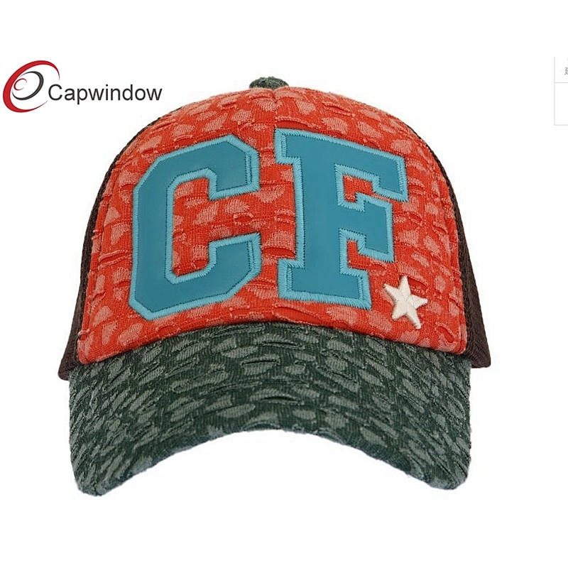 CF Patching Embroidery Trucker Mesh Caps With A Leather Strap Closure