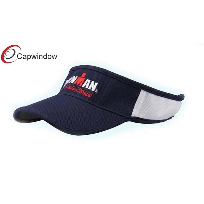 A Binding Strip Around Beak And Crown Tennis Sun Visor With Plastic Buckle Closure