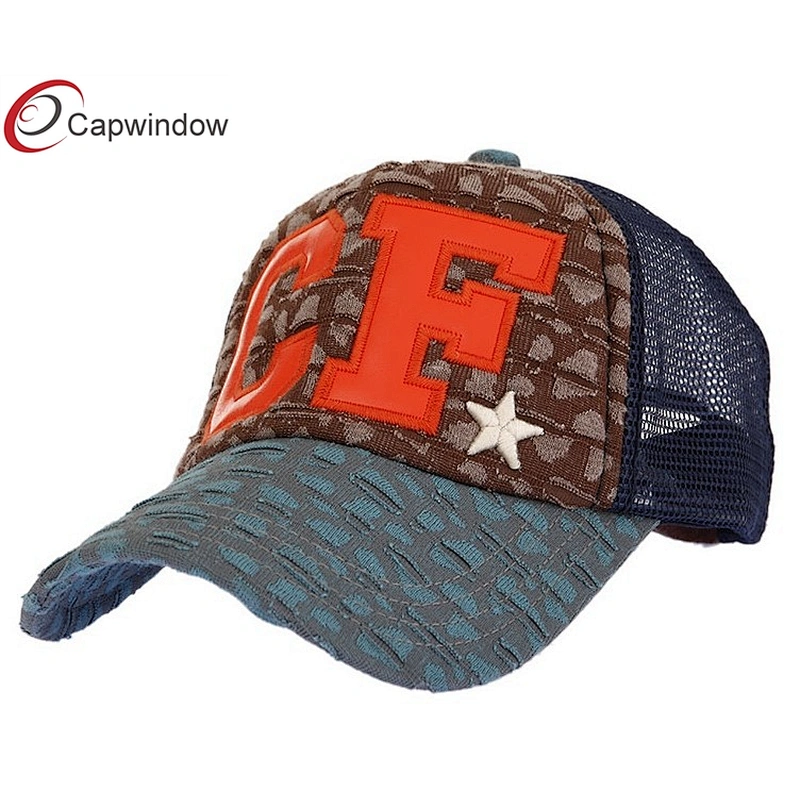 CF Application Embroidery Trucker Mesh Caps With A Antique Brass Buckle Closure
