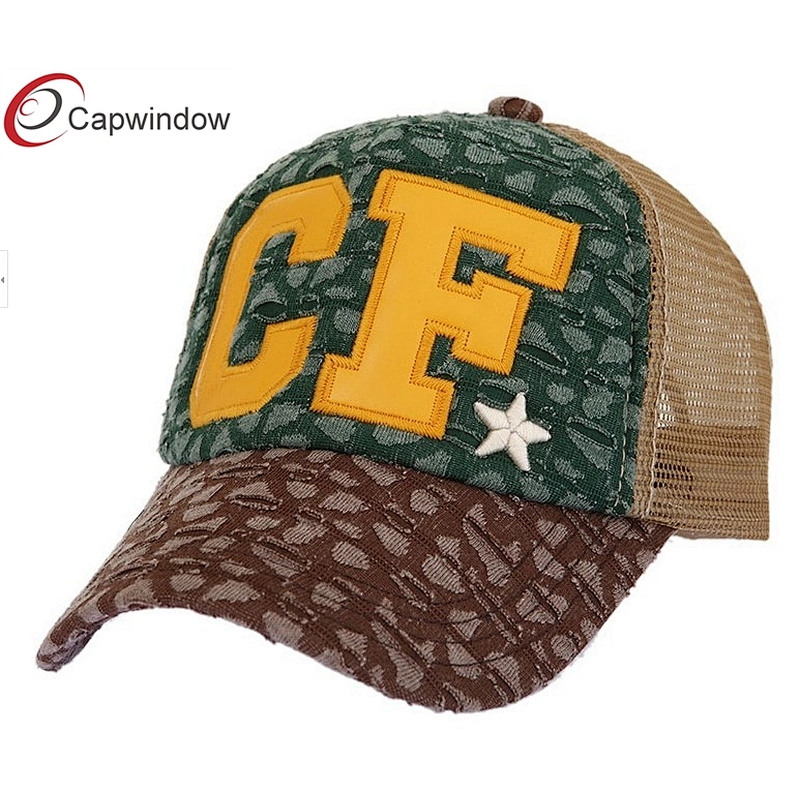 CF Application Embroidery Trucker Mesh Caps With A Antique Brass Buckle Closure