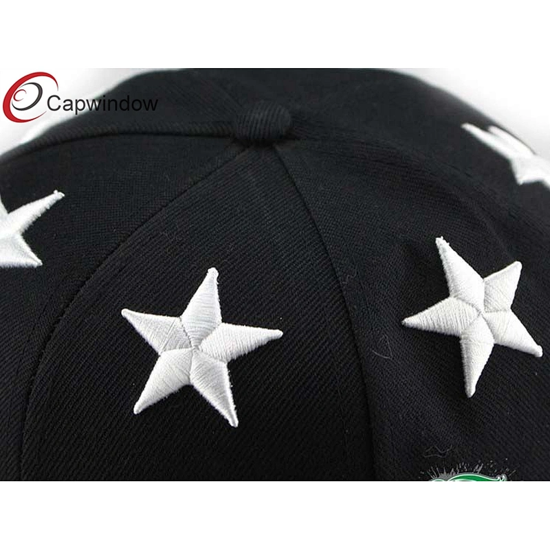 30% Wool 70% Acrylic Wool Baseball Caps With White 3D Star Embroidery