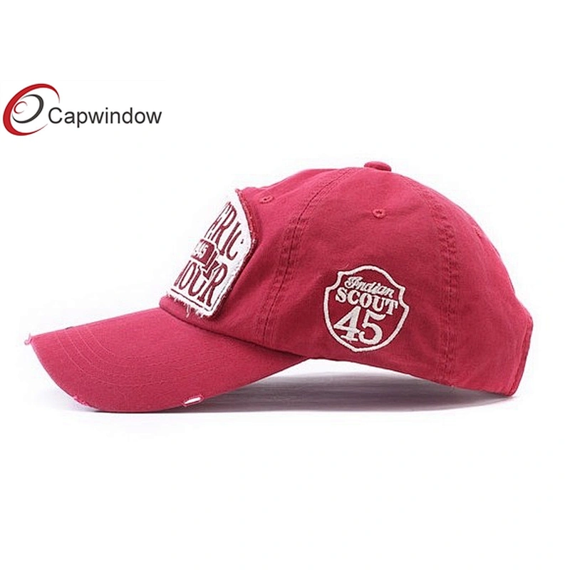 Stone Washed Heavy Brushed Golf Baseball Hats With Applic Embroidery