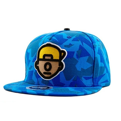 Blue Irregular Figure Pattern Printing Childrens Baseball Caps With 3D Logo