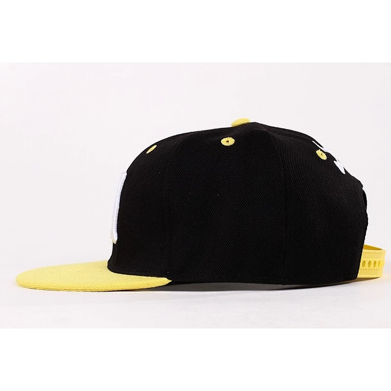 GA 3D Embroidery Snapback Baseball Cap With Yellow Peak