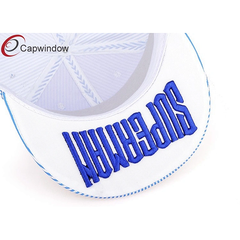 3D Embroidery Snapback Baseball Cap With Sky Blue Ripstop Fabric