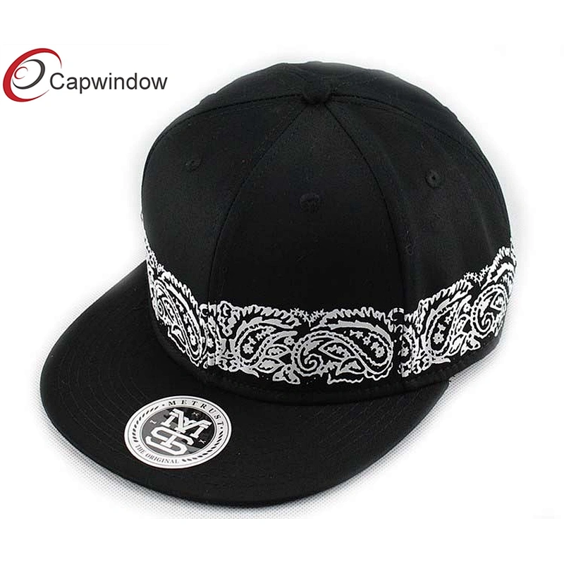 Amoeba Printing Around Crown Flat Brim Baseball Hats With Plastic Snap Closure