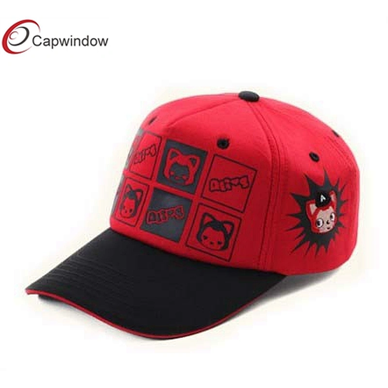 5 Panel Printing Logo Cotton Baseball Caps With A Sandwich On The Beak