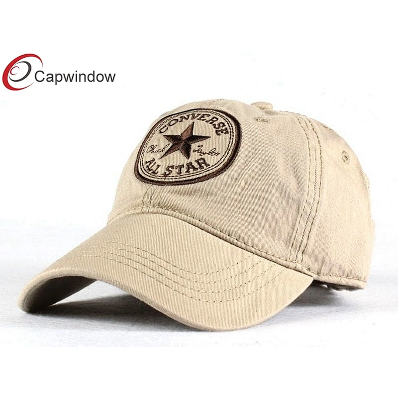 Heavy Brushed Golf Baseball Hats With GLAMOUR Washed Applic Embroidery