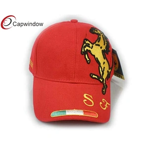 F1 Horse 3D Embroidery Racing Baseball Caps With Metal Buckle Closure