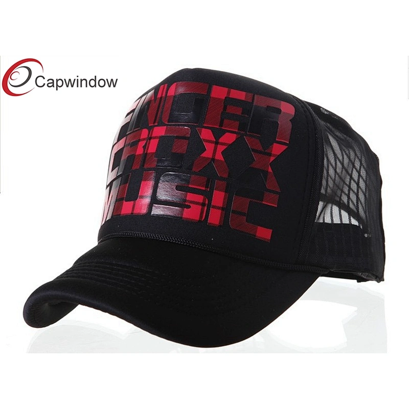 Red Ripstop Printing Trucker Mesh Caps With A String Around The Beak