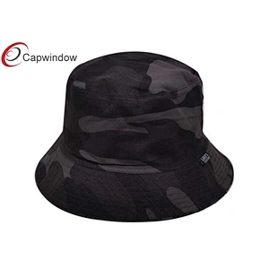 Men`s Camouflage Pattern Printing Fisherman Bucket Hat With A Woven Label