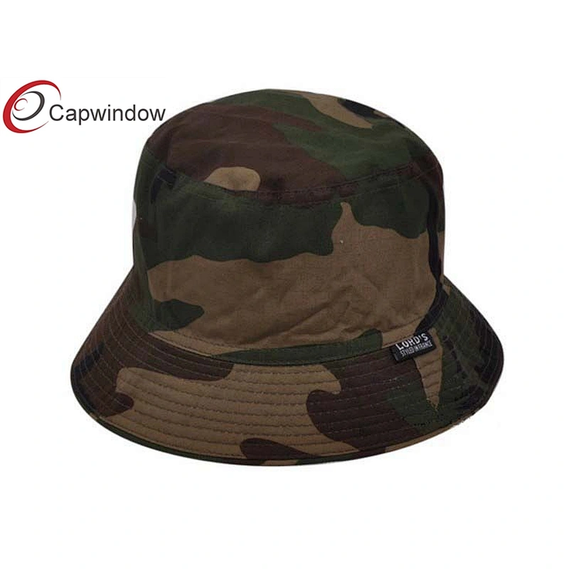 Men`s Camouflage Pattern Printing Fisherman Bucket Hat With A Woven Label