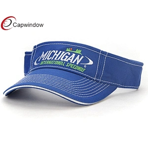 Contrusting Thread Tennis Sun Visor With Flat Embroidery On Closure