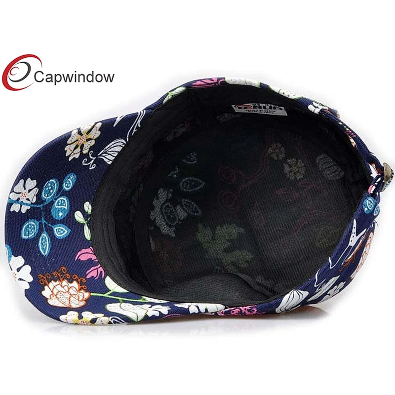 Allover Printed Flower Military Baseball Hats Made In Washed Canvas Fabric