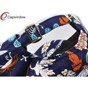 Allover Printed Flower Military Baseball Hats Made In Washed Canvas Fabric