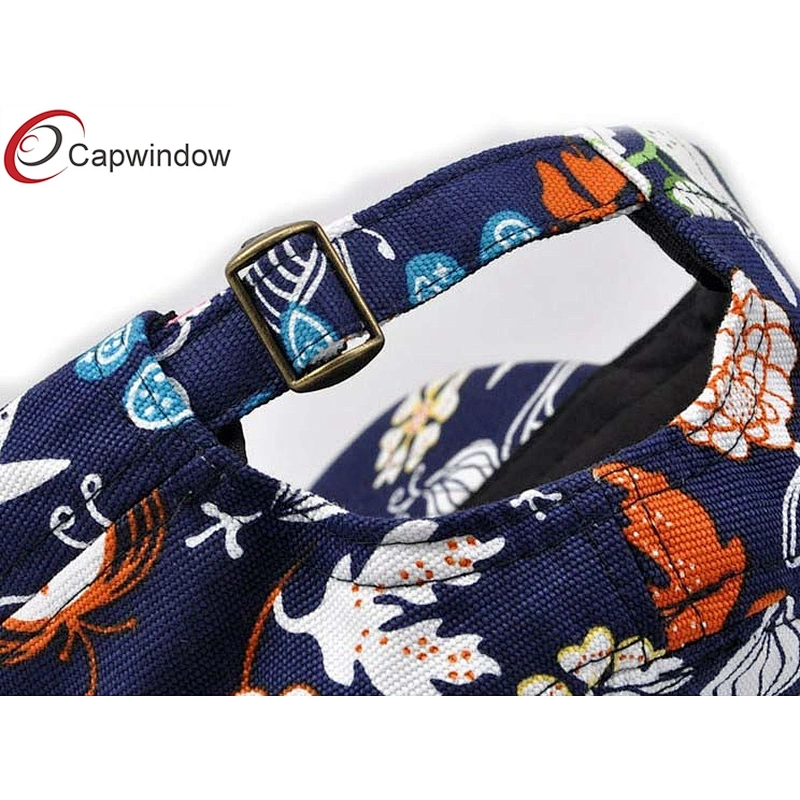 Allover Printed Flower Military Baseball Hats Made In Washed Canvas Fabric