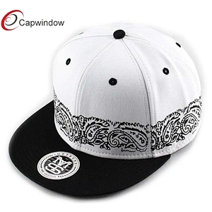 Amoeba Printing Around Crown Flat Brim Baseball Hats With Plastic Snap Closure